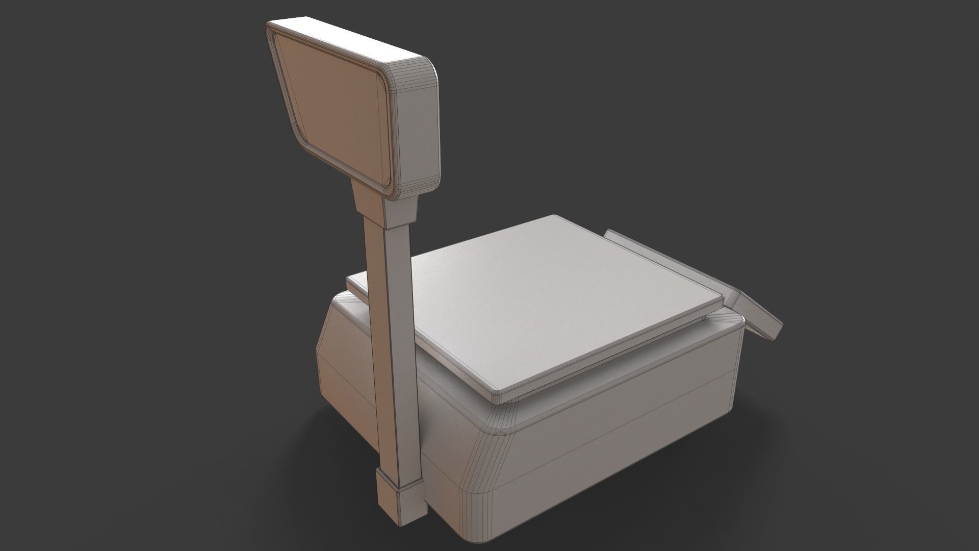 Label Printing Supermarket Weighing Scale Low-poly 3D model_19