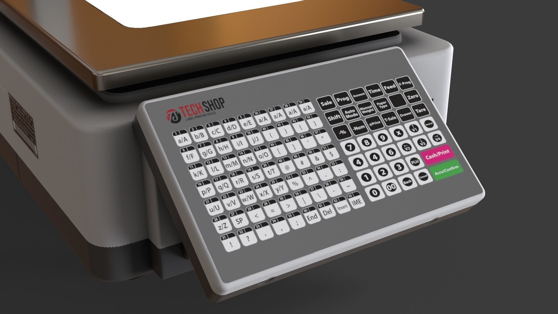 Label Printing Supermarket Weighing Scale Low-poly 3D model_23