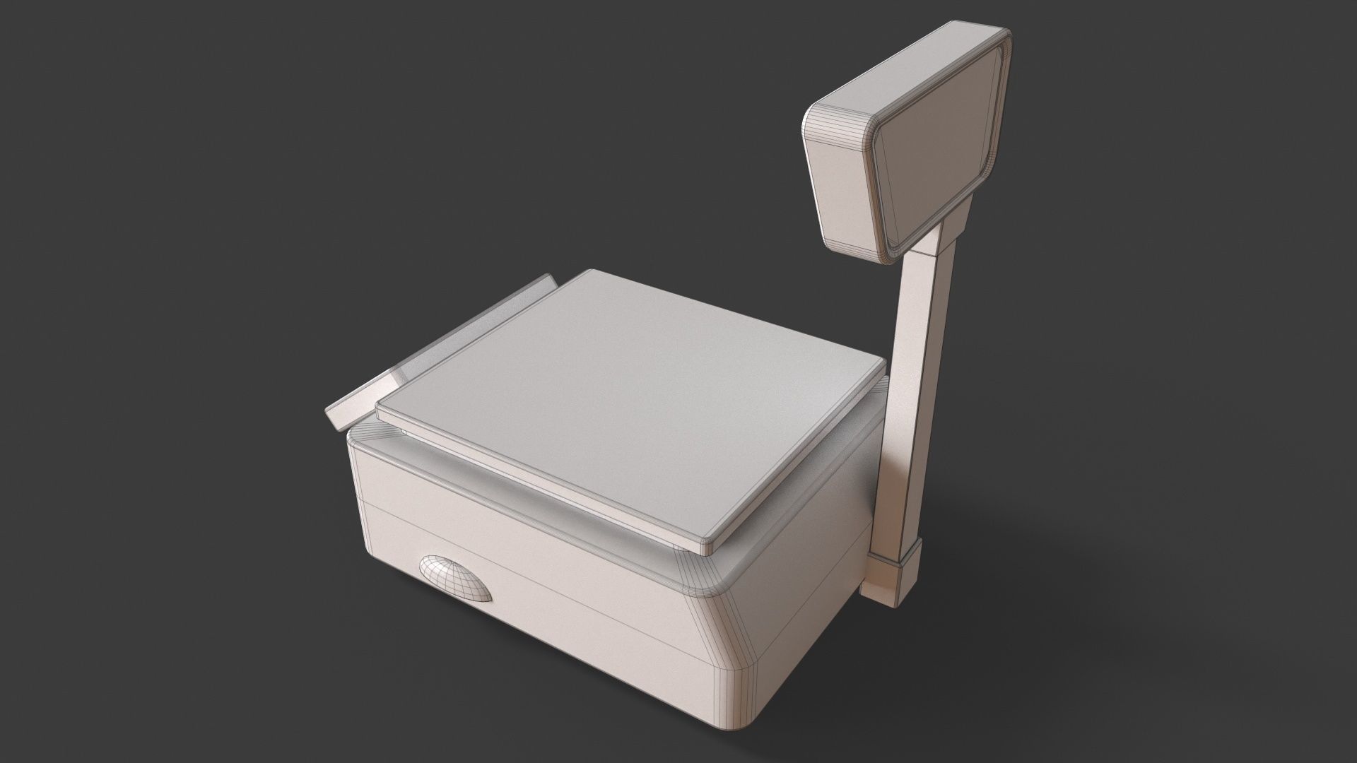 Label Printing Supermarket Weighing Scale Low-poly 3D model_17