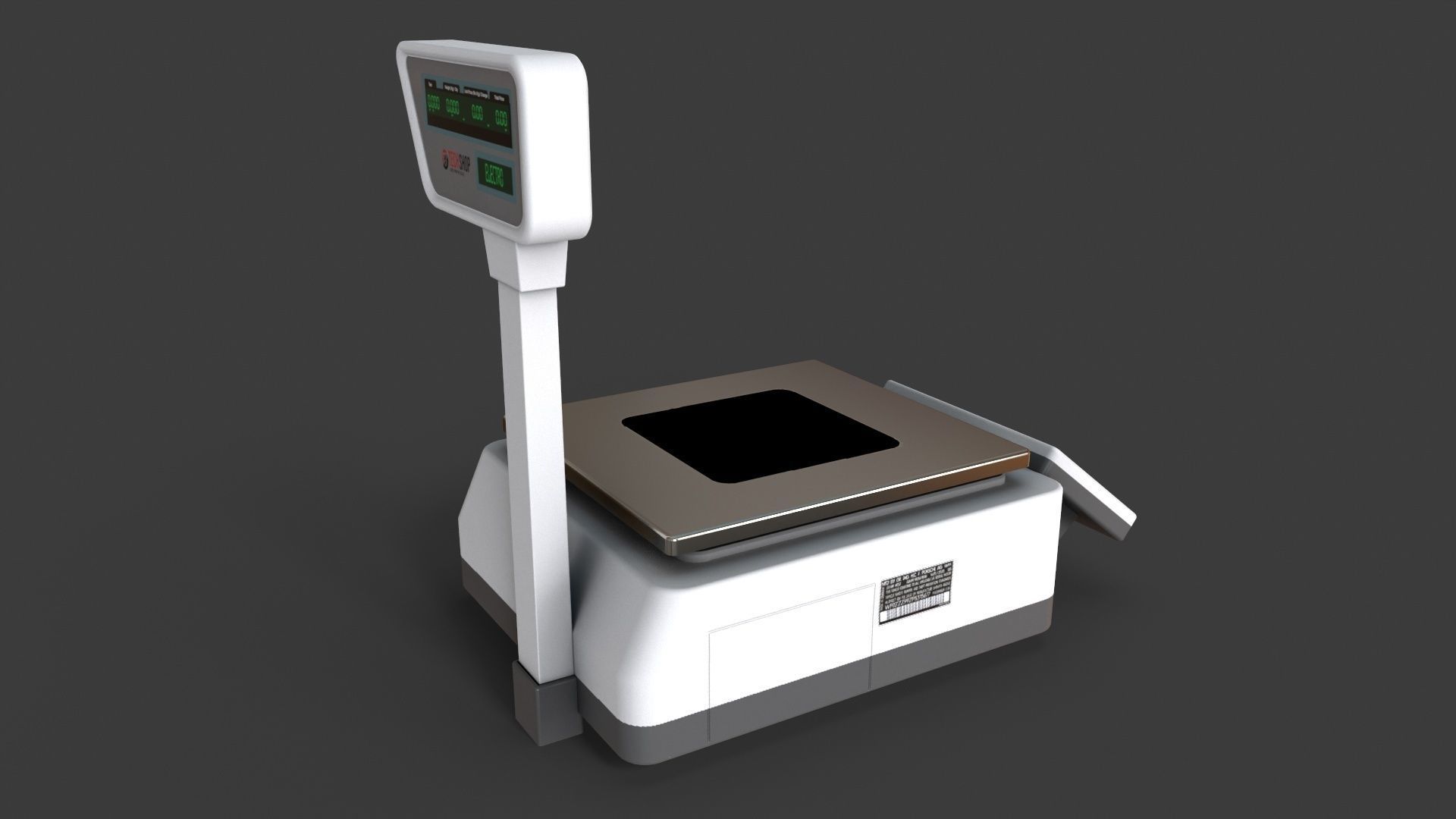 Label Printing Supermarket Weighing Scale Low-poly 3D model_7