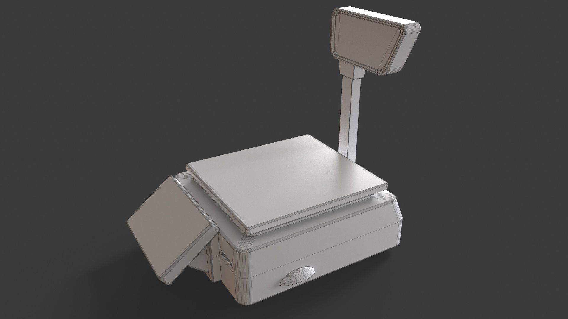 Label Printing Supermarket Weighing Scale Low-poly 3D model_16