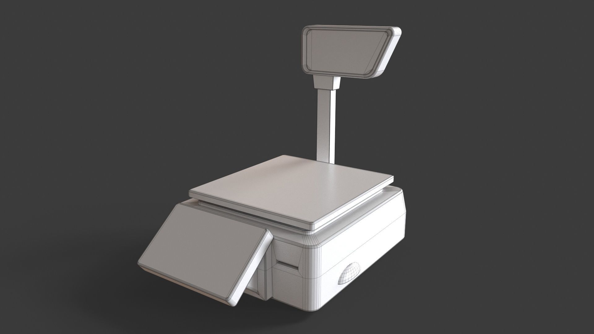 Label Printing Supermarket Weighing Scale Low-poly 3D model_20