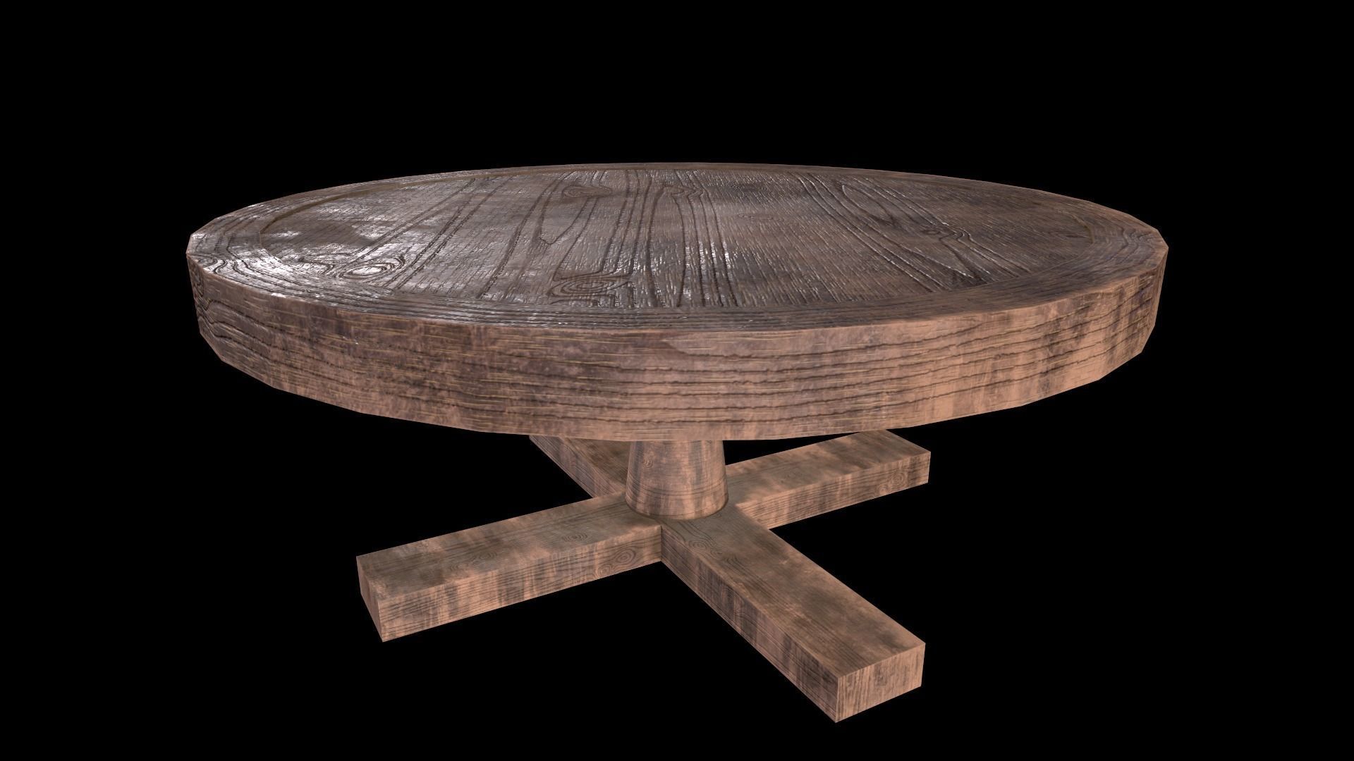 Round Table Low-poly 3D model_9