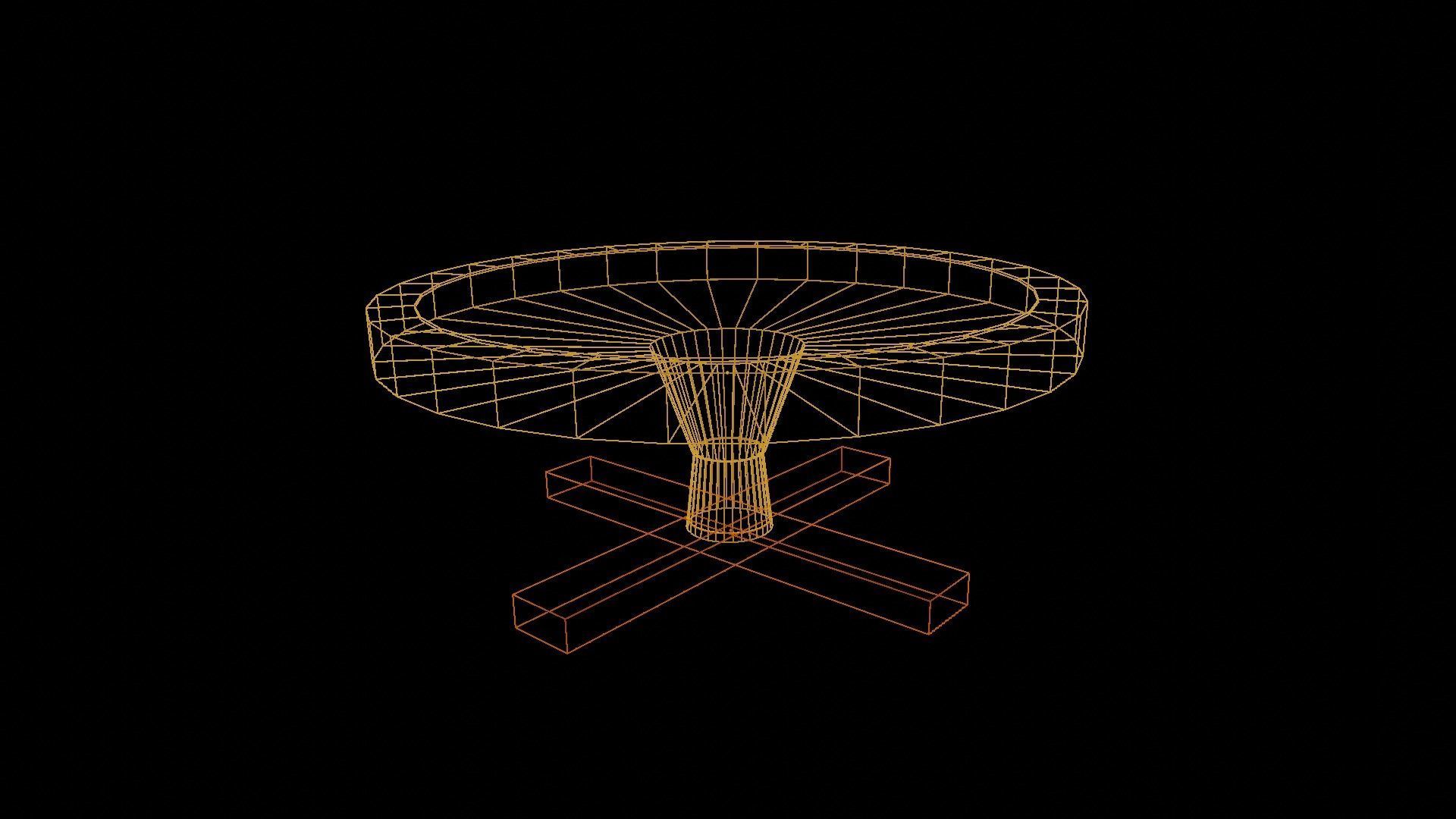 Round Table Low-poly 3D model_11