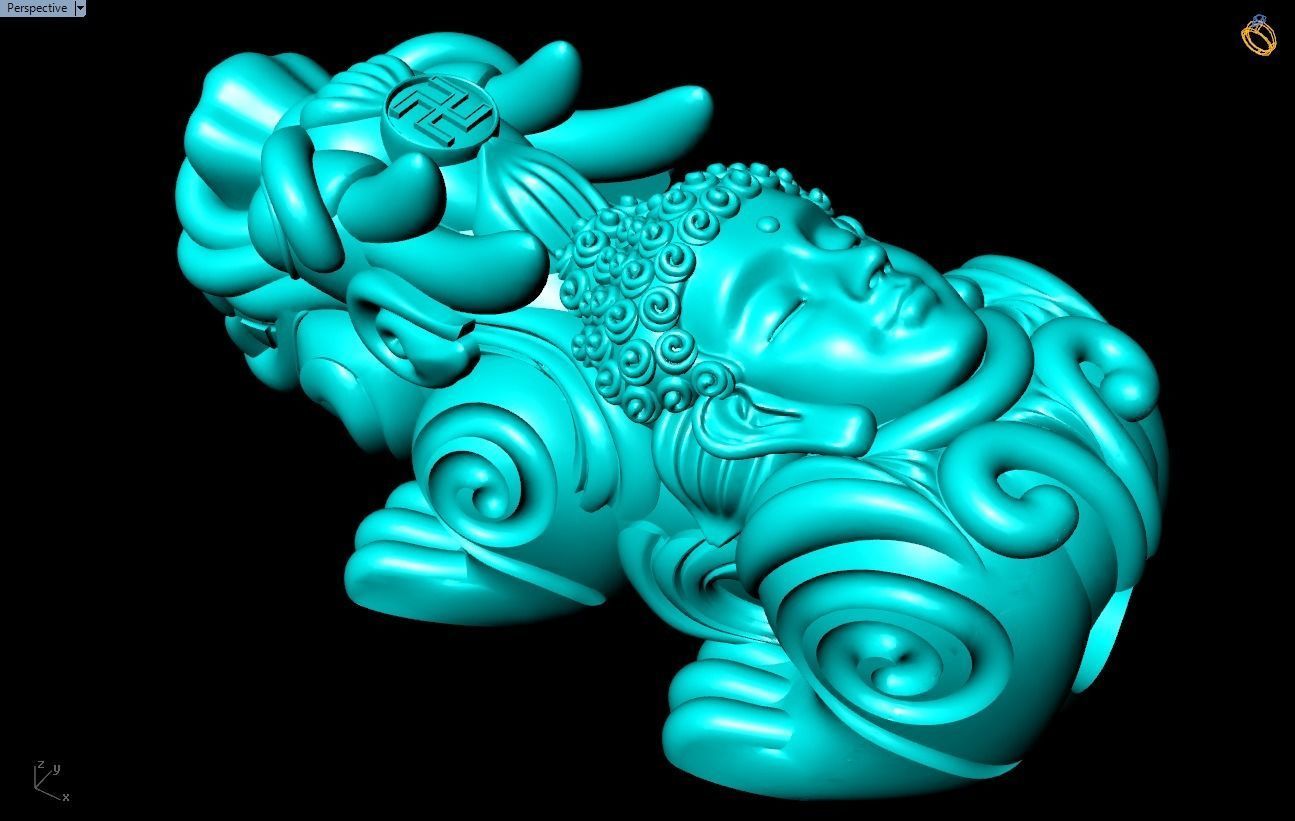 Pixiu Face Bracelet - Unicorn bracelet - Size 15 mm 3D print model_7