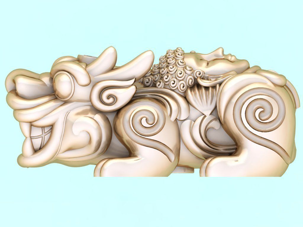 Pixiu Face Bracelet - Unicorn bracelet - Size 15 mm 3D print model_3