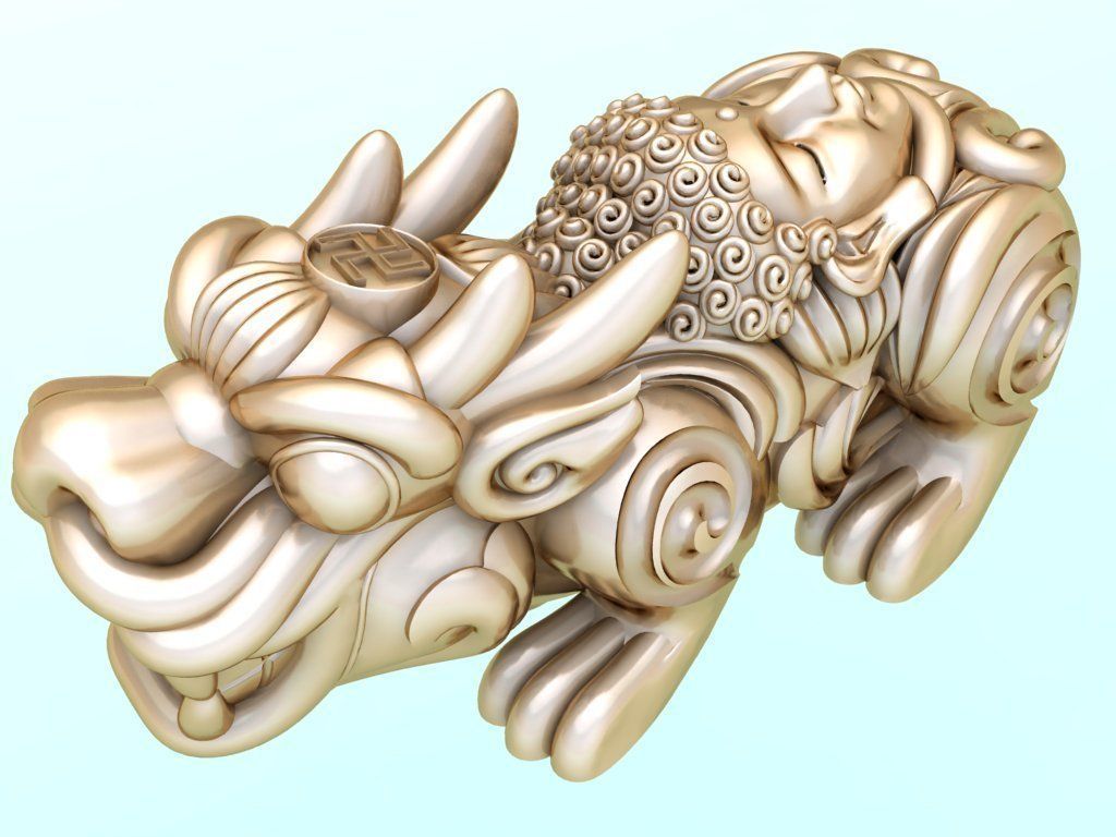 Pixiu Face Bracelet - Unicorn bracelet - Size 15 mm 3D print model_1