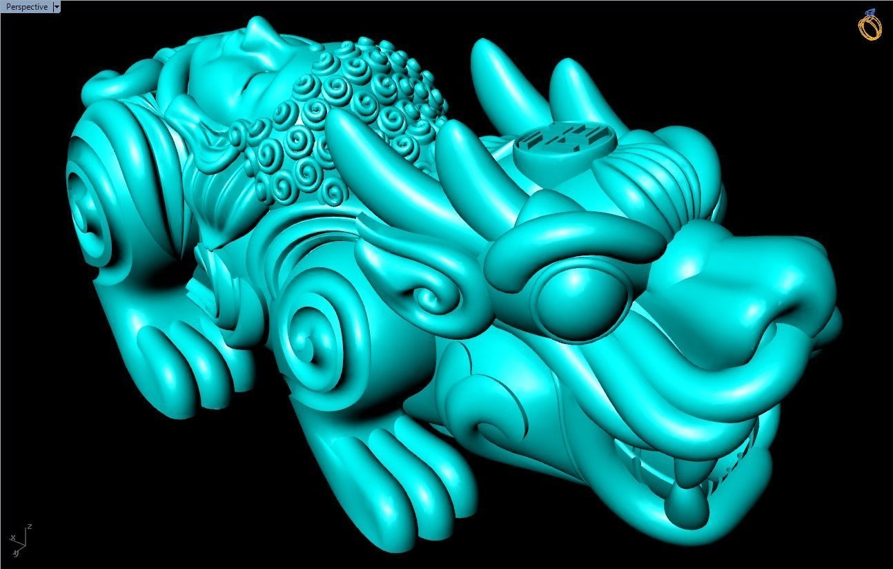 Pixiu Face Bracelet - Unicorn bracelet - Size 25 mm 3D print model_9