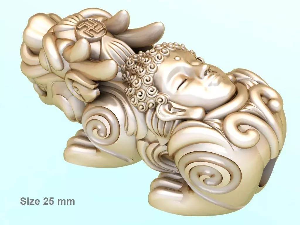 Pixiu Face Bracelet - Unicorn bracelet - Size 25 mm 3D print model_0