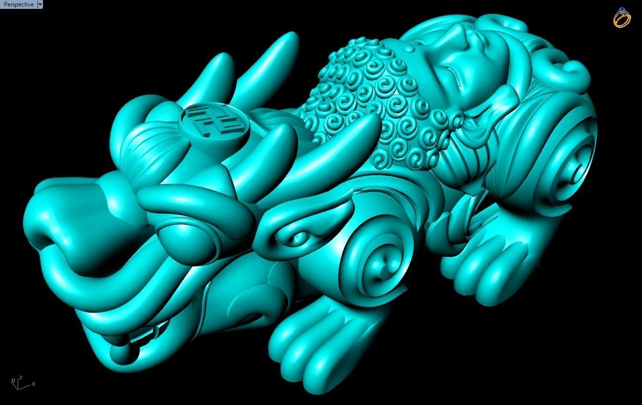 Pixiu Face Bracelet - Unicorn bracelet - Size 25 mm 3D print model_8