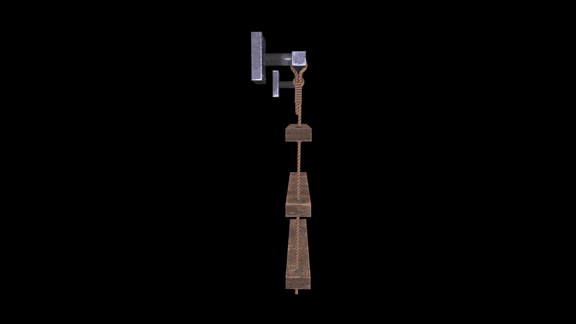 Rustic Shelf Low-poly 3D model_8