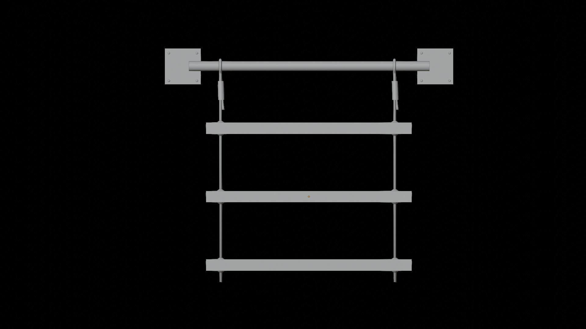 Rustic Shelf Low-poly 3D model_11