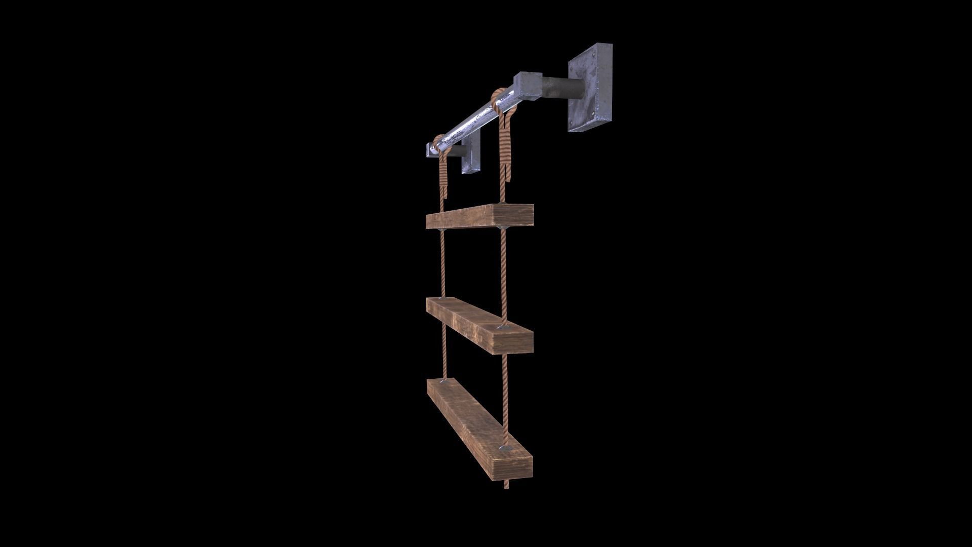 Rustic Shelf Low-poly 3D model_5