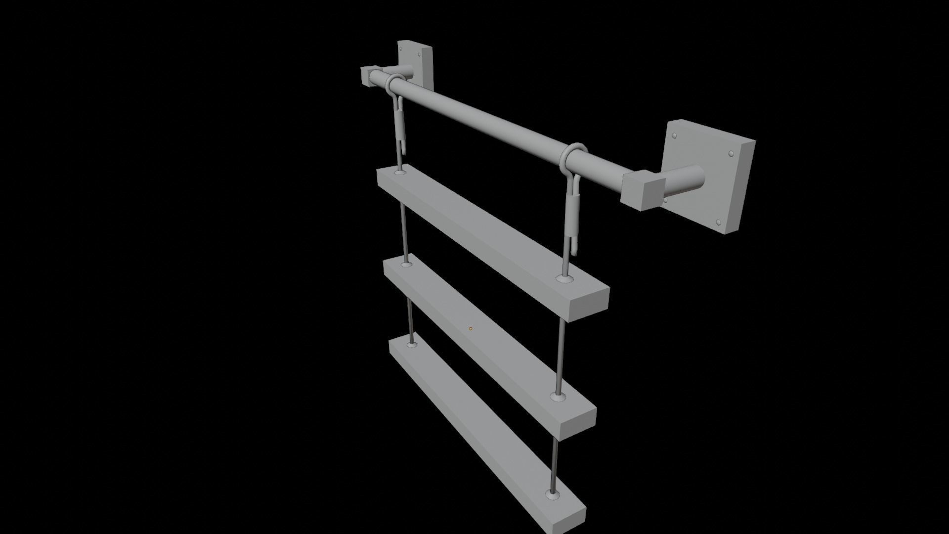 Rustic Shelf Low-poly 3D model_15