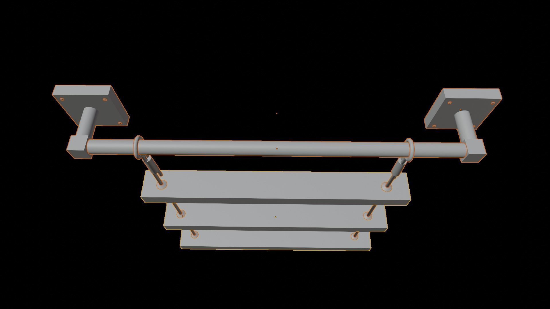Rustic Shelf Low-poly 3D model_13