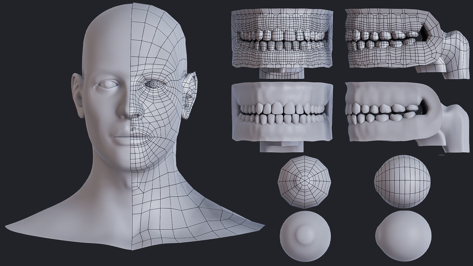 Low poly human base mesh with uv Low-poly 3D model_2