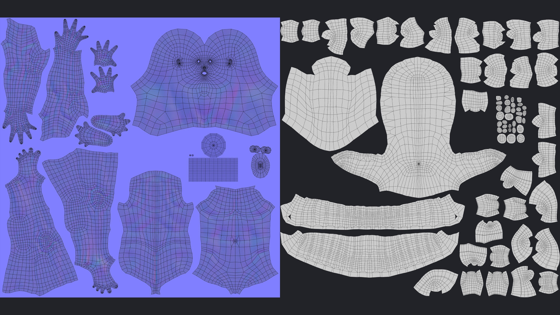 Low poly human base mesh with uv Low-poly 3D model_8