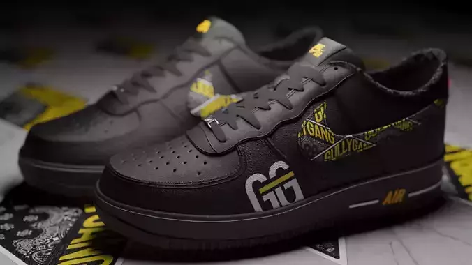  NIKE AIR FORCE 1 X GULLY GANG CONCEPT SNEAKERS