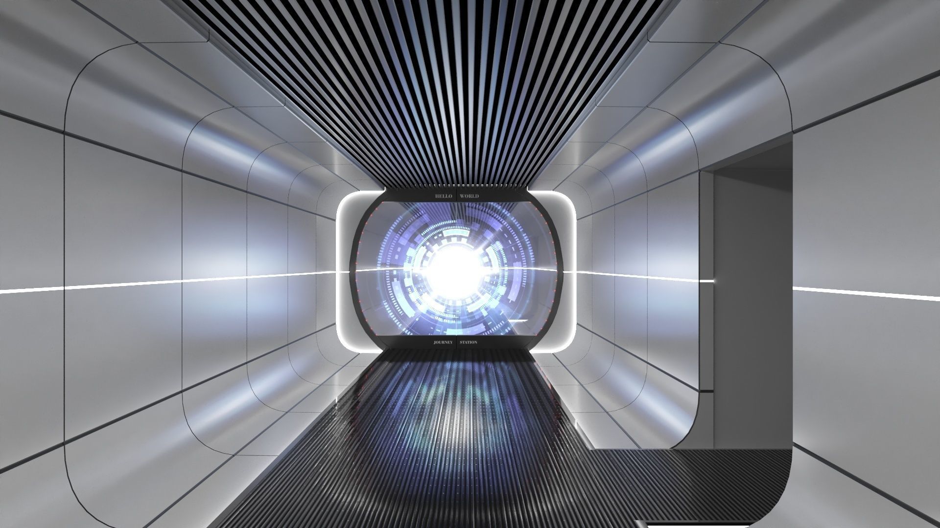 Sci-fi Hallway 3D model_49