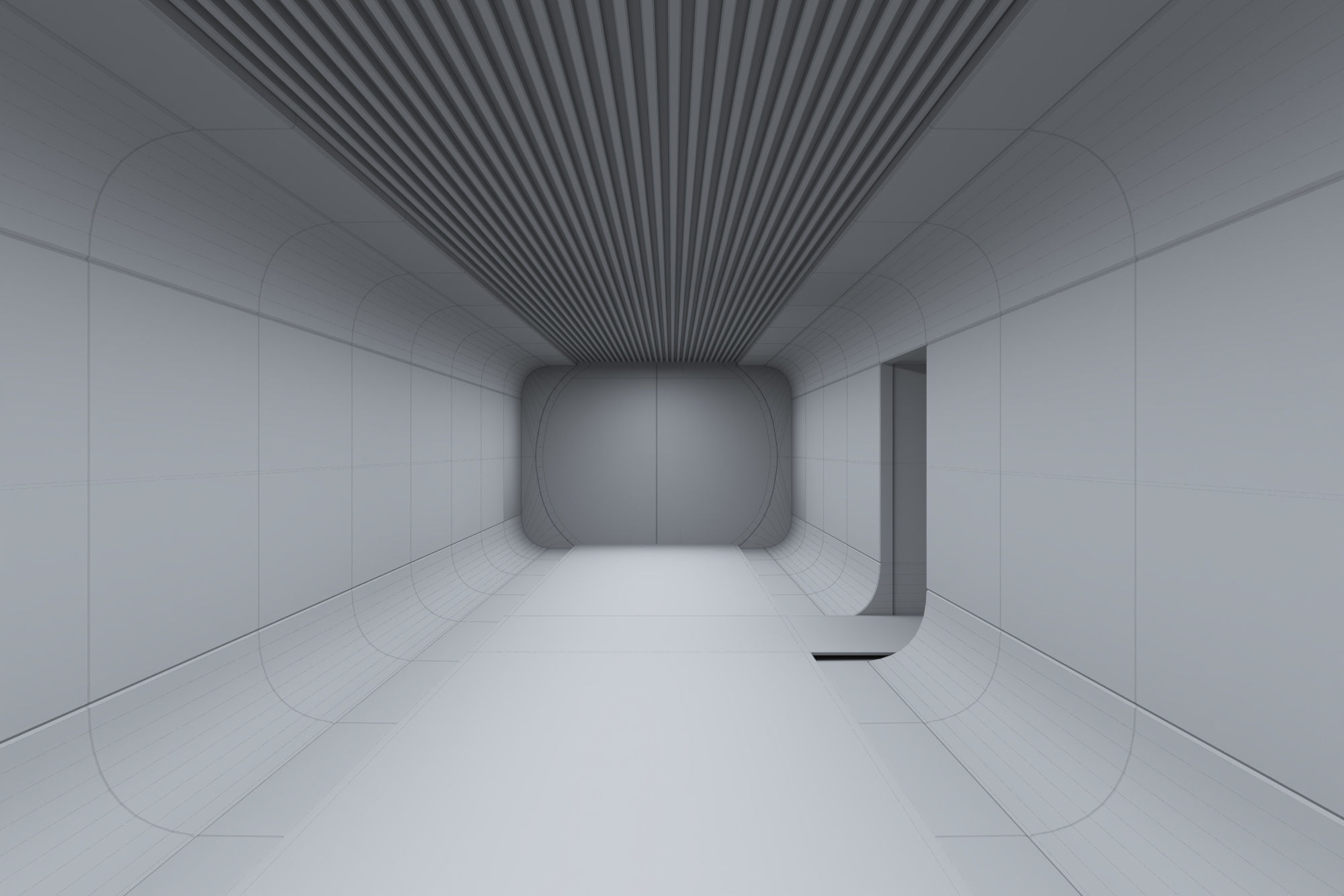 Sci-fi Hallway 3D model_1