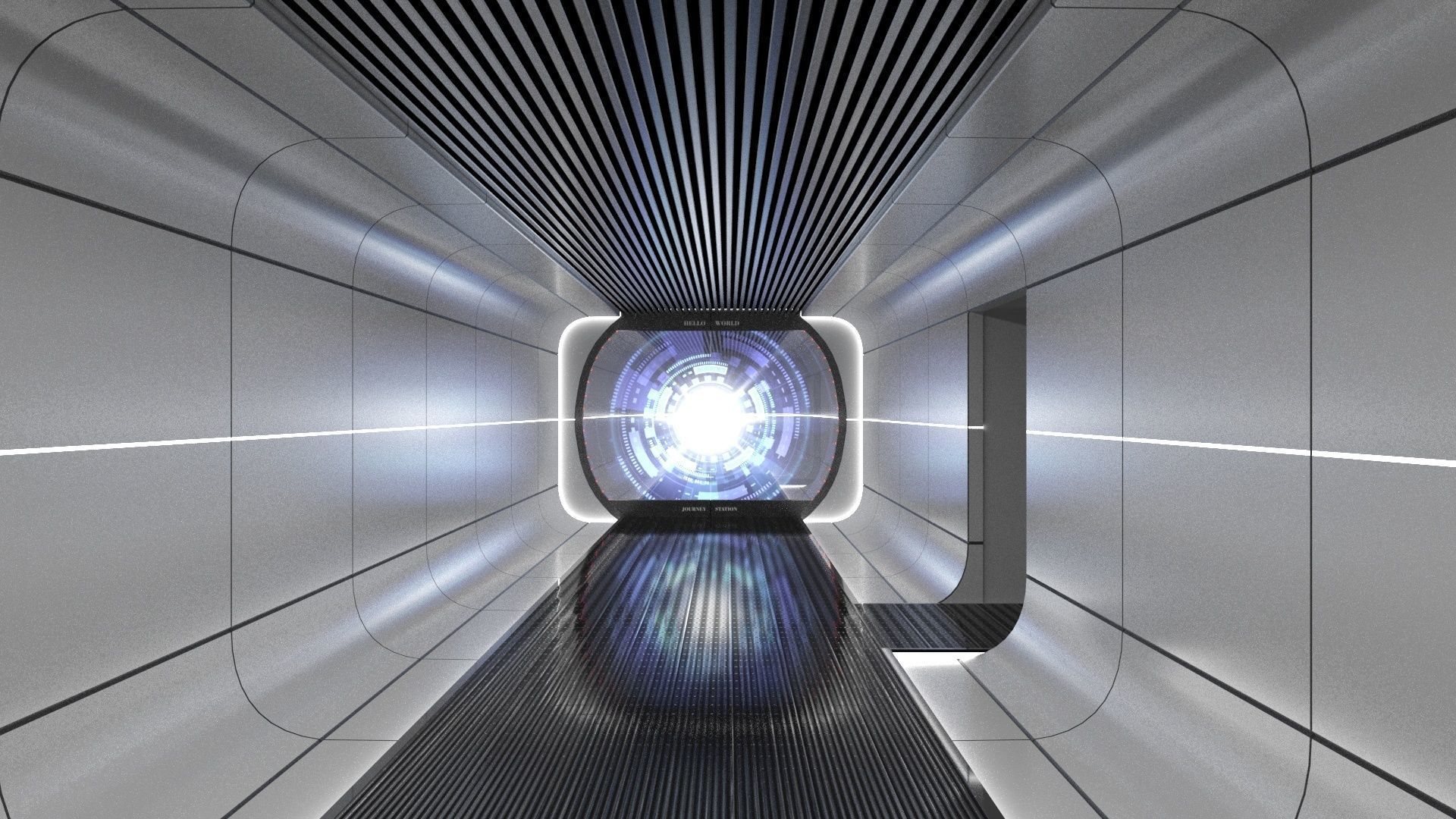 Sci-fi Hallway 3D model_10