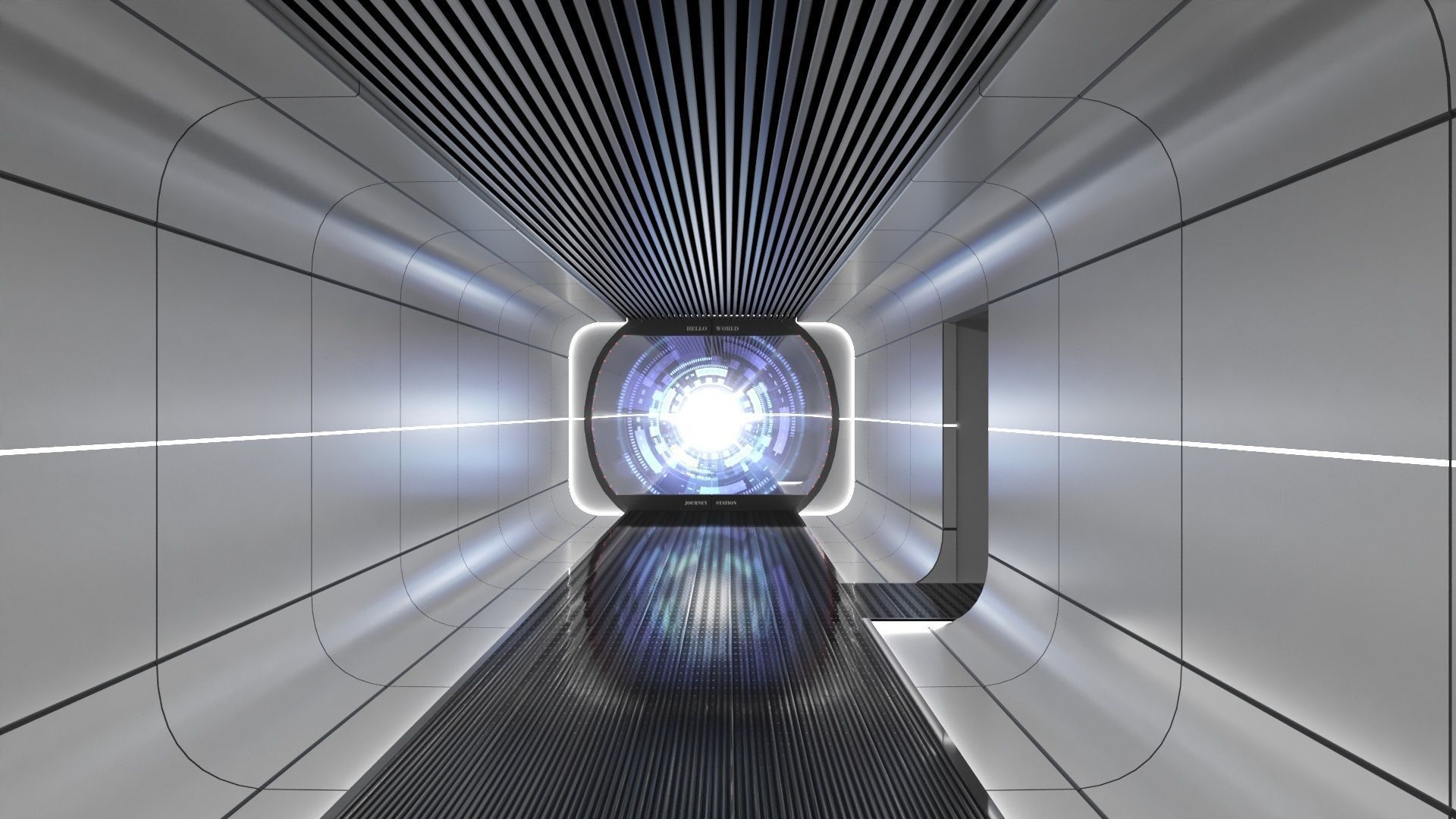 Sci-fi Hallway 3D model_40