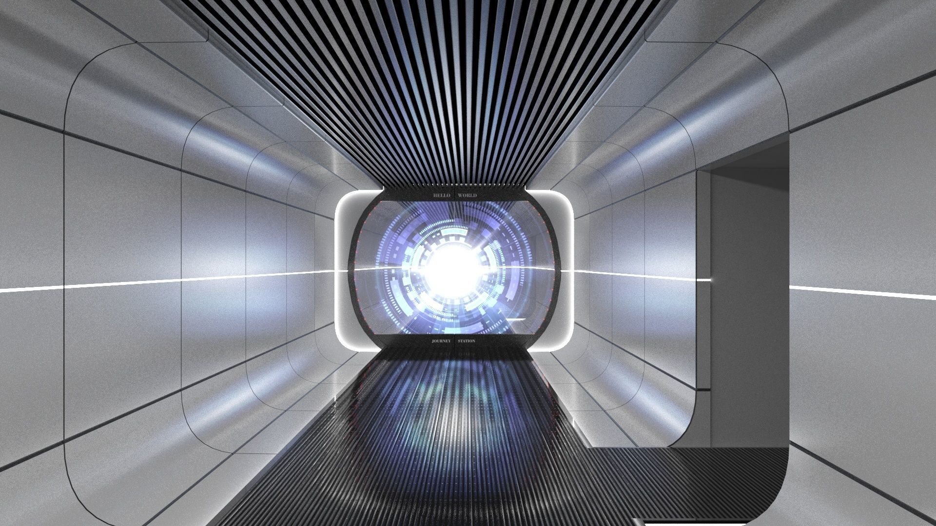 Sci-fi Hallway 3D model_16