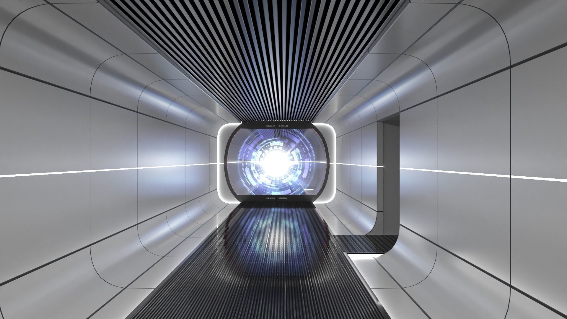 Sci-fi Hallway 3D model_43