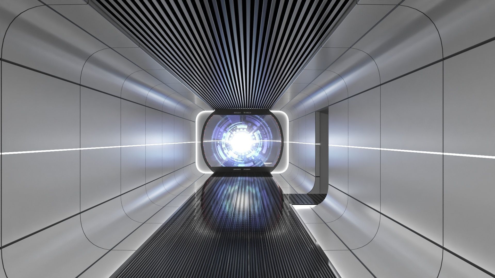 Sci-fi Hallway 3D model_35