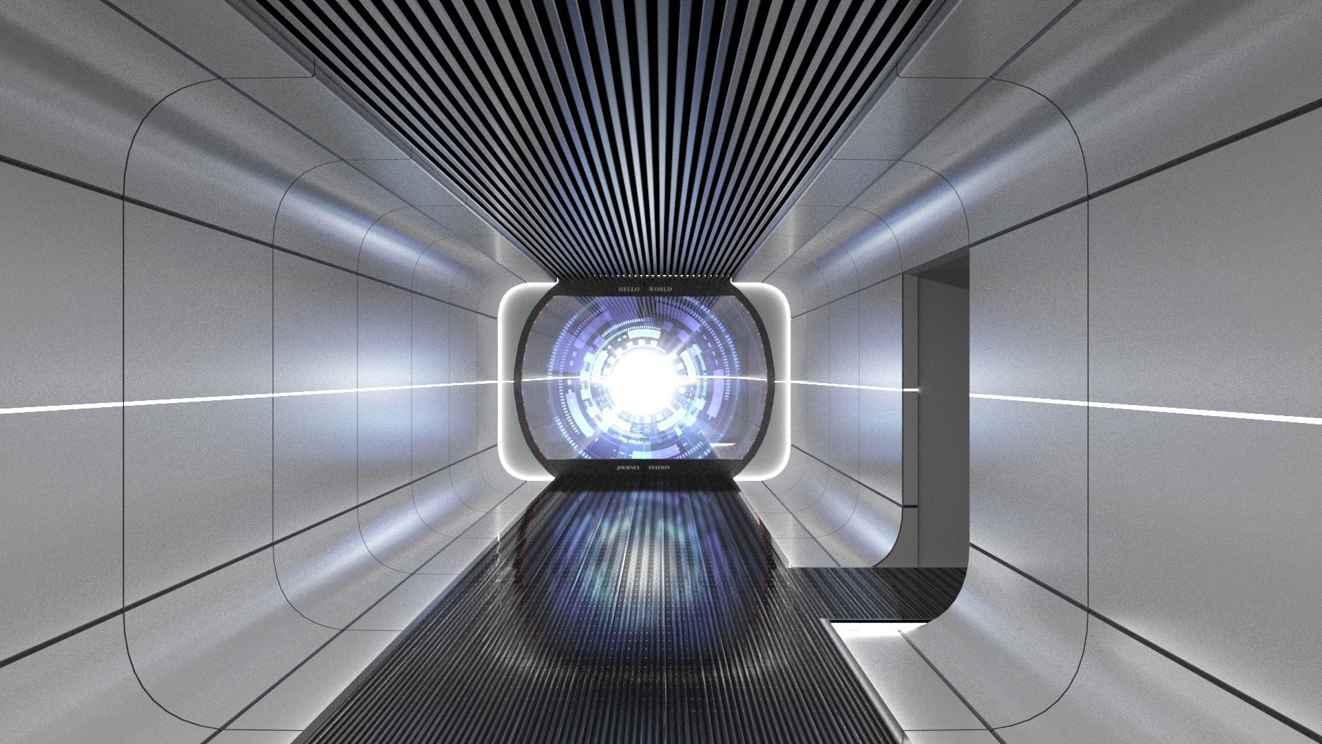 Sci-fi Hallway 3D model_12