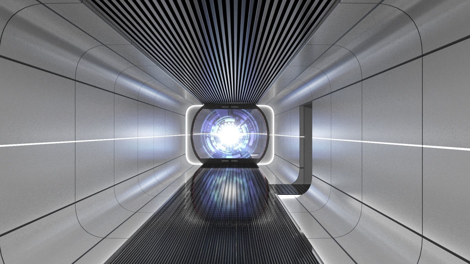 Sci-fi Hallway 3D model_3