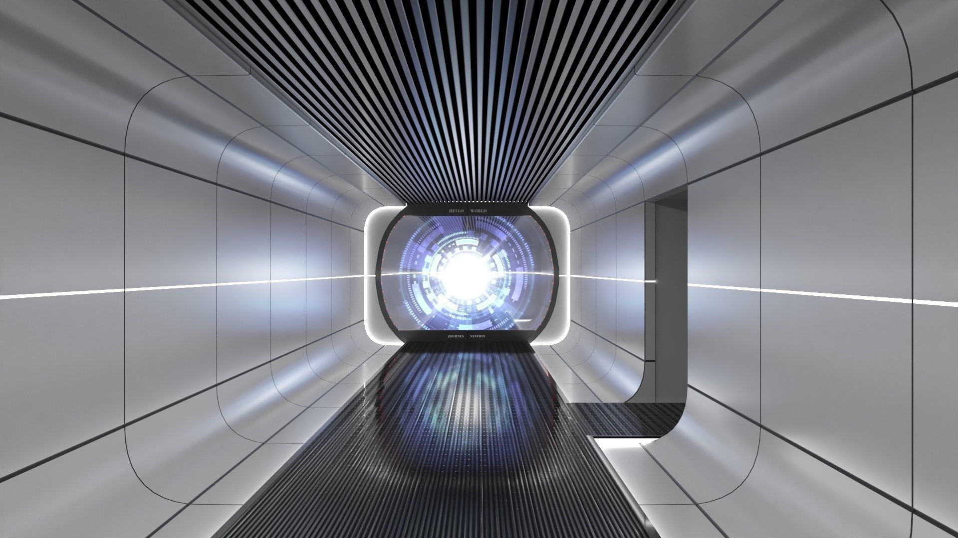 Sci-fi Hallway 3D model_44