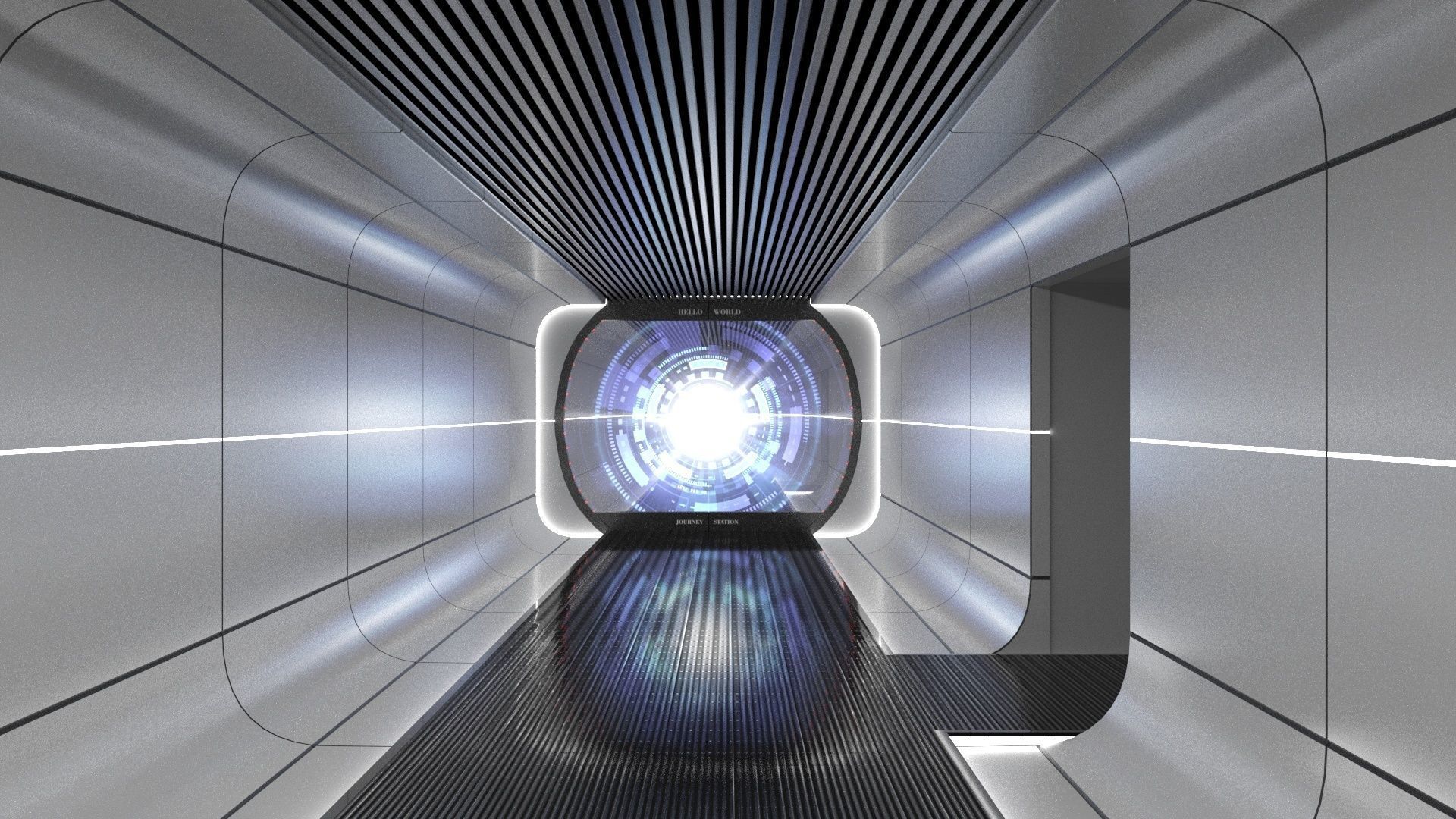 Sci-fi Hallway 3D model_14