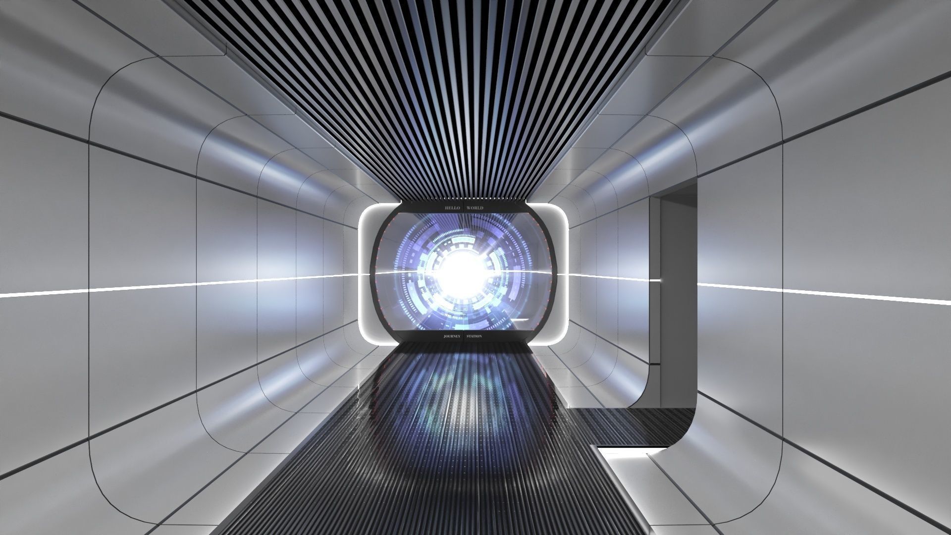 Sci-fi Hallway 3D model_45