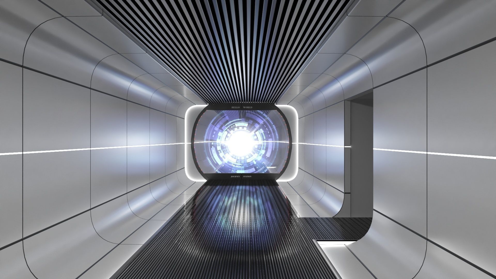 Sci-fi Hallway 3D model_46