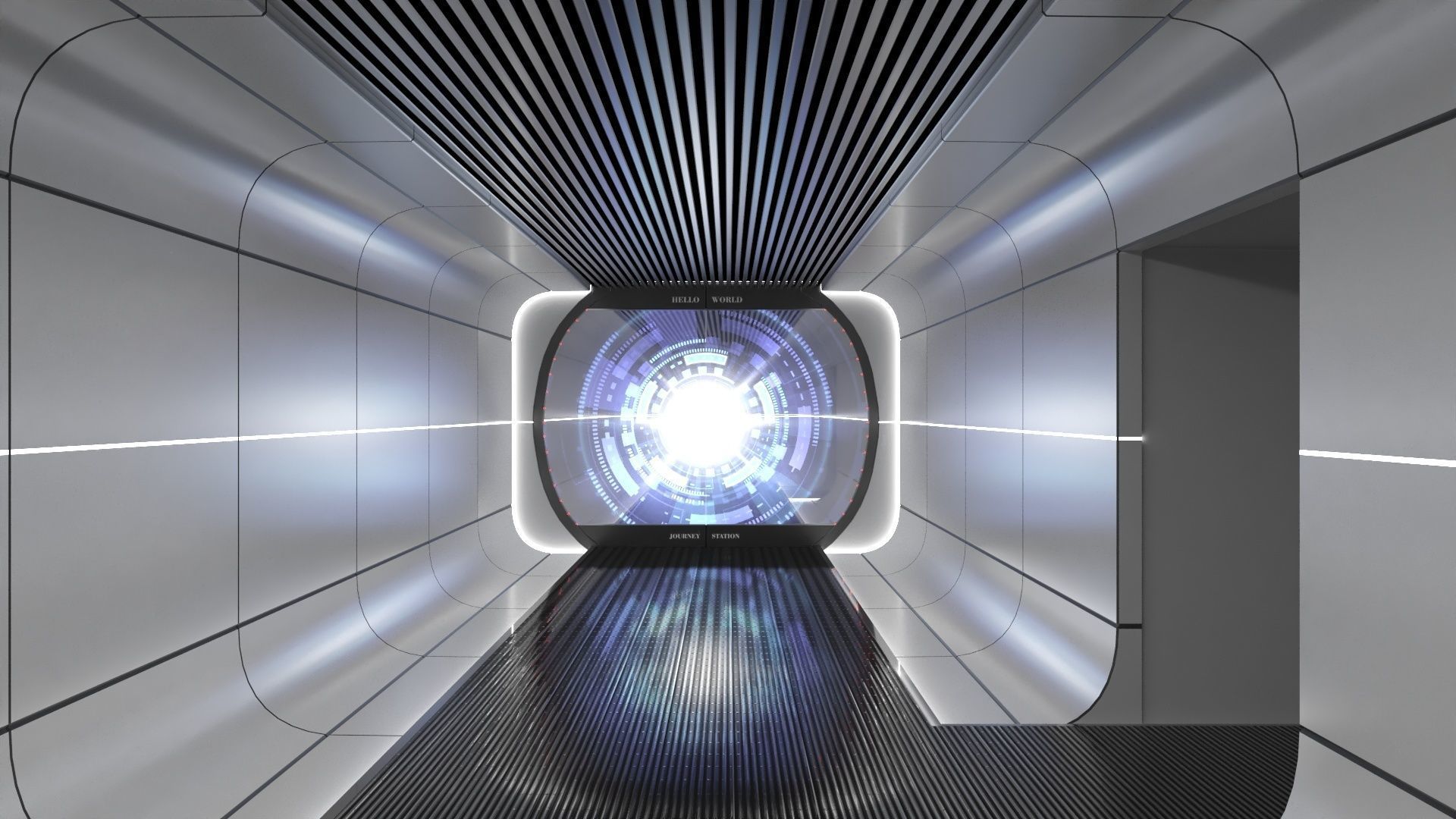 Sci-fi Hallway 3D model_50