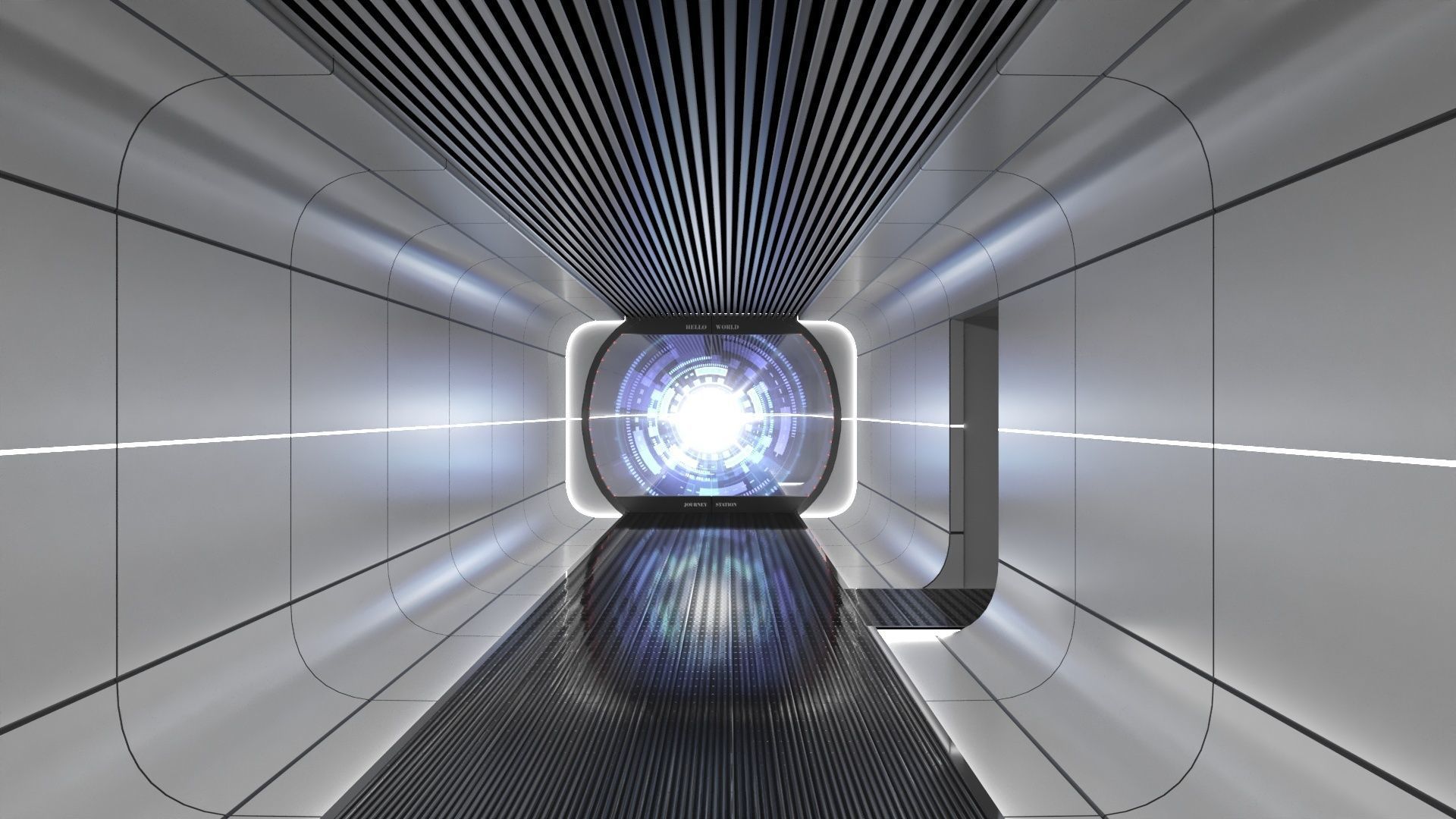 Sci-fi Hallway 3D model_41