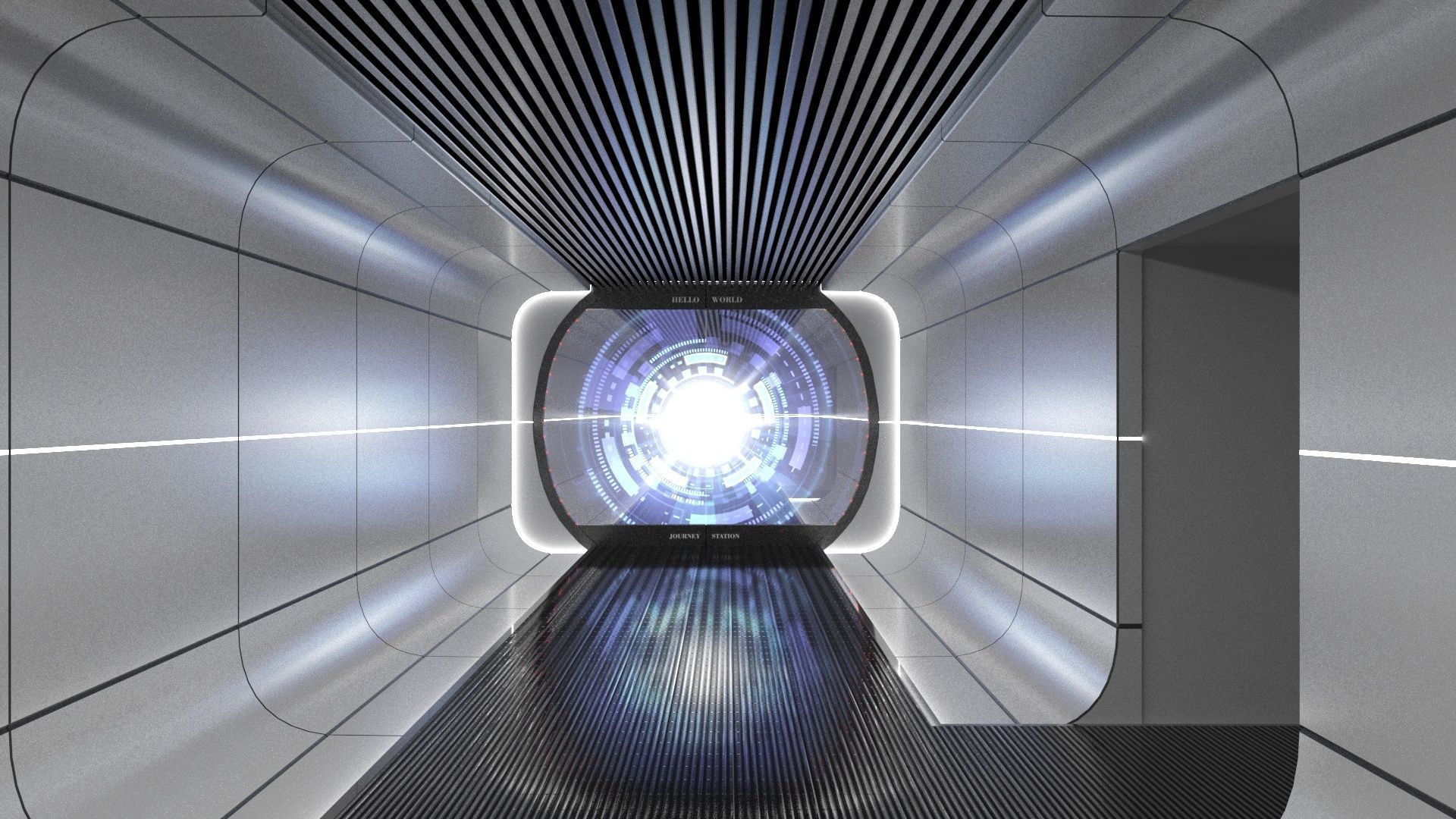 Sci-fi Hallway 3D model_17