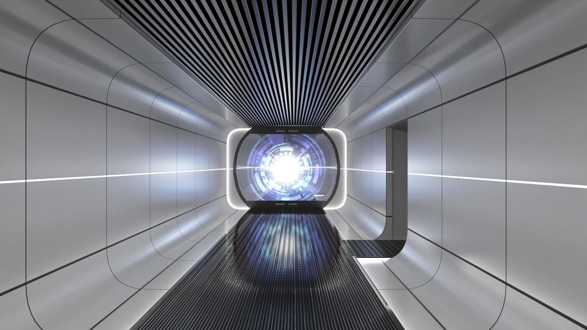 Sci-fi Hallway 3D model_42