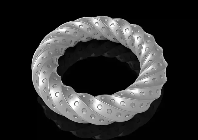 thorusholes spiral ring 3D print model