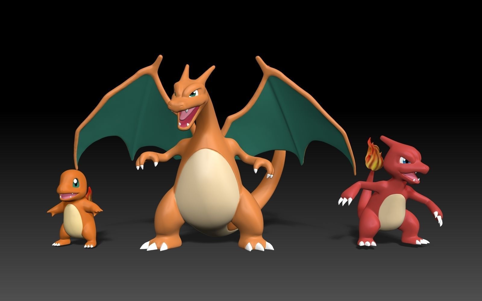 Pokemon Charizard Charmeleon Charmander 3D Print model 3D print model_2