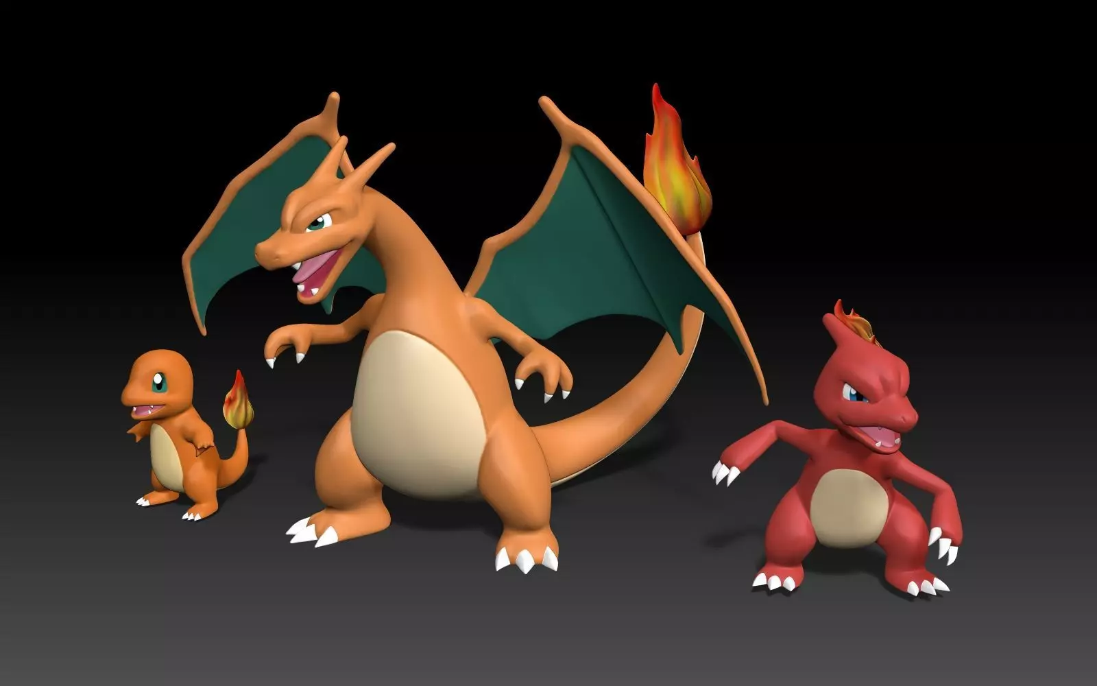 Pokemon Charizard Charmeleon Charmander 3D Print model 3D print model_0