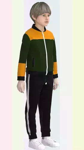 Boys Bomber Jacket and Sweat Pant Low-poly 3D model