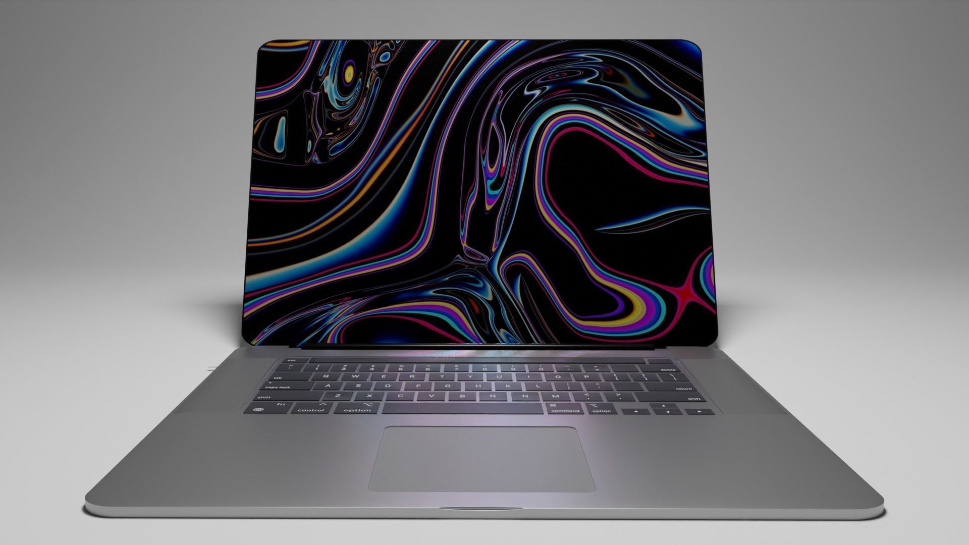 Macbook apple pro laptop swirl design 3D model_2