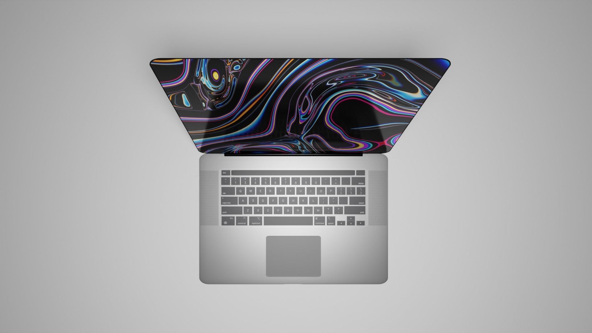 Macbook apple pro laptop swirl design 3D model_3