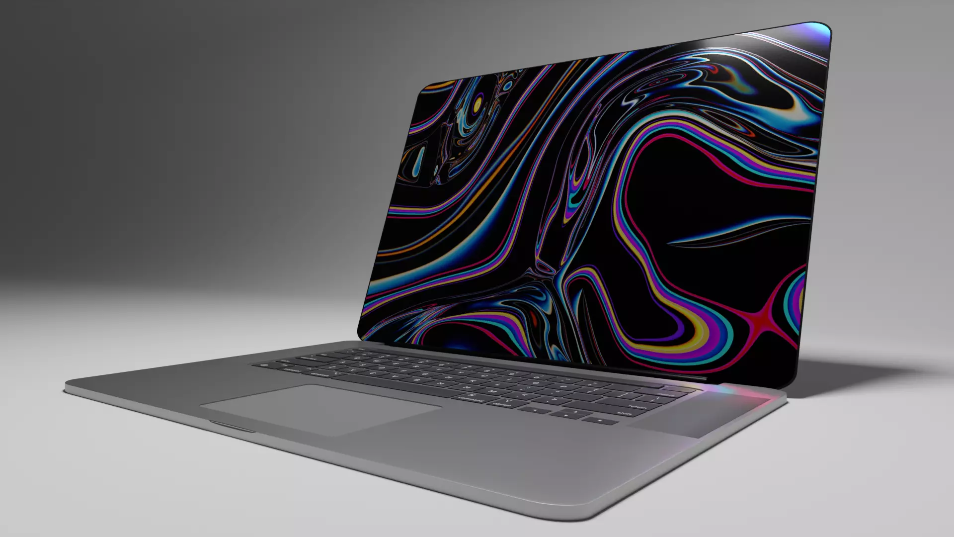 Macbook apple pro laptop swirl design 3D model_0