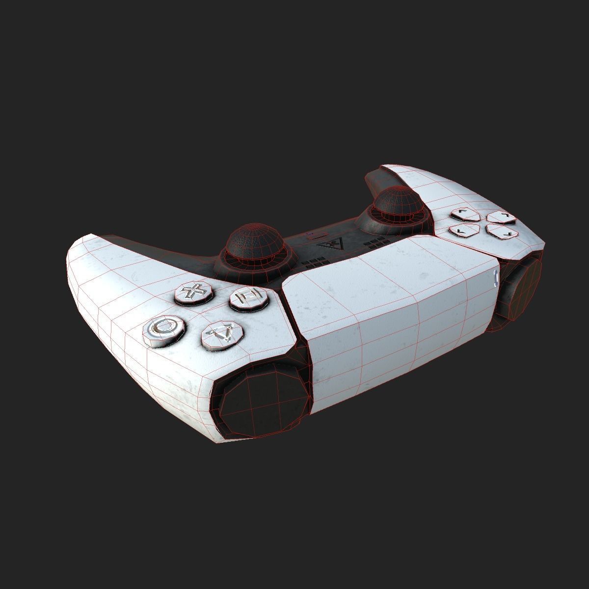 Gamepad Dualshock Low-poly 3D model_3
