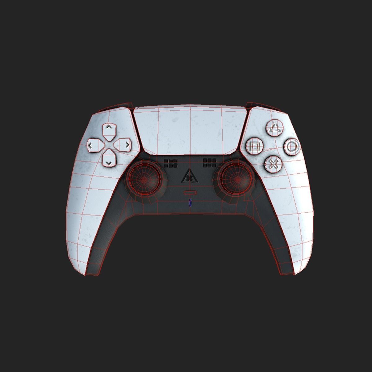 Gamepad Dualshock Low-poly 3D model_6