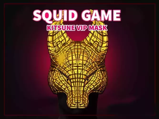 Squid Game Mask - Fox Vip Mask - Kitsune Mask for Cosplay 3D print model