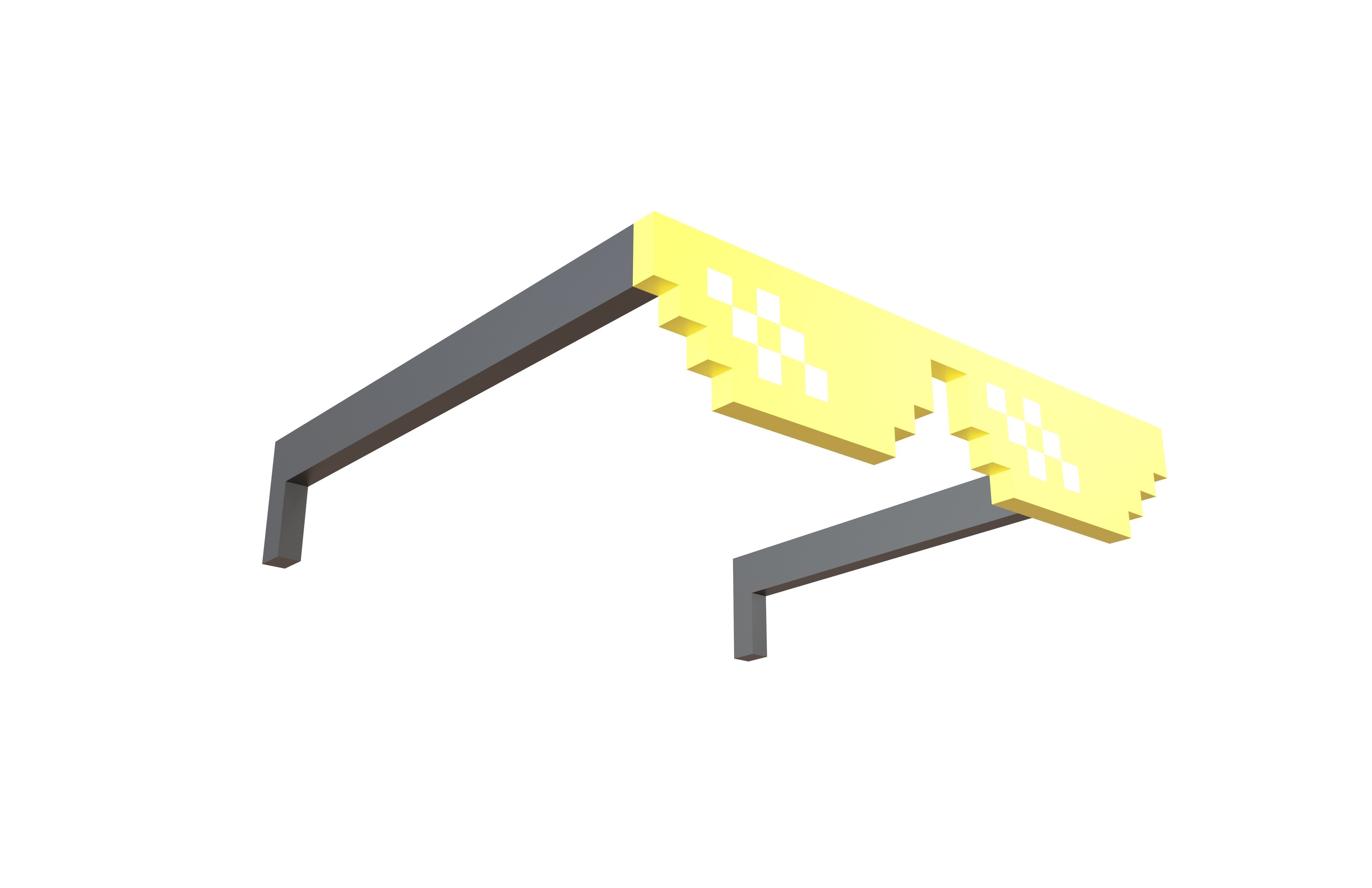 Pixel Sunglasses V1 005 Low-poly 3D model_3